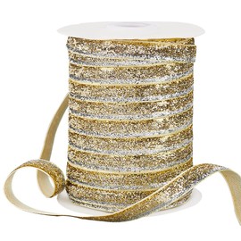 PH PandaHall 50 Yards/45.72m Metallic Glitter Ribbon, 3/8" (10mm) Colorful Sparkle Ribbon Craft Sewing Trim Polyester Glitter Ribbon for Gift Warpping DIY Crafts Wedding Party Christmas Hair Bows