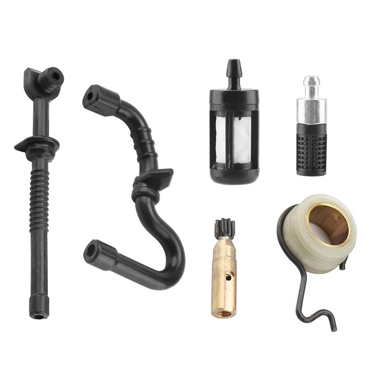 BOROCO Chainsaw Oil Pump Screw Gear Fuel Line Filter for