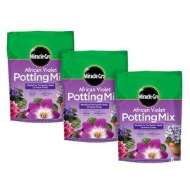 Miracle-Gro African Violet Potting Mix, Added Fertilizer Feeds Up to 6 Months, Soil for Container Gardening, 8 qt. (3-Pack)