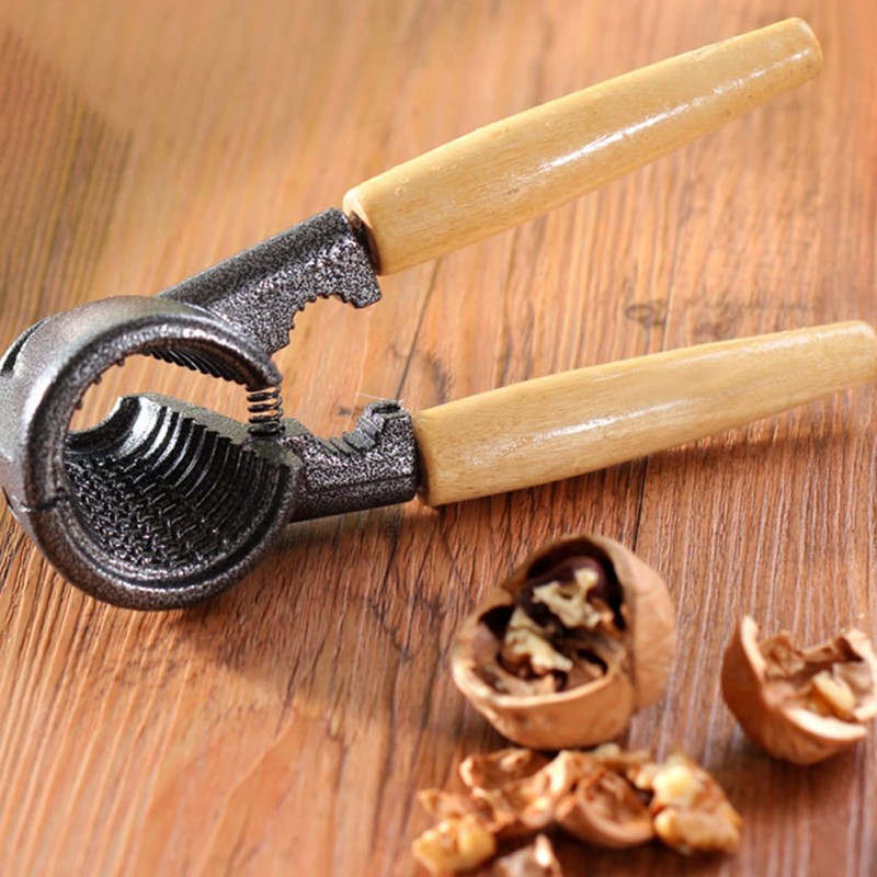 Ciieeo 1pc Walnut Cracker with Ergonomic Wooden Handle Multifunctional Nut