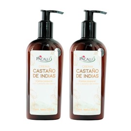 Crema Castaño de Indias 2 Pack, Crema Corporal PACALLI - 250g, para Piernas y Pies Cansados o Hinchados | Con Extractos de Origen Natural de Hamamelis