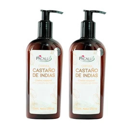 Crema Castaño de Indias 2 Pack, Crema Corporal PACALLI - 250g, para Piernas y Pies Cansados o Hinchados | Con Extractos de Origen Natural de Hamamelis