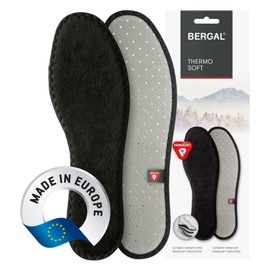 PrimaLoft® Thermo Soft Shoe Insole for Warm Feet in Winter by Bergal with PrimaLoft® Insulation, Down-like, Recycled Functional Fibre to Protect Against Cold in Sizes 36 - 46 (Sneaker Fußbett) - black, size: 43