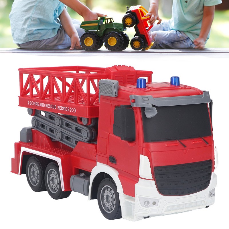 RC Remote Control Fire Truck Lift Toy Rechargeable Fire Lift