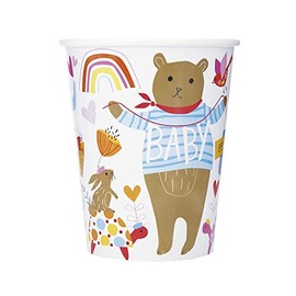 Zoo Baby Shower Paper Cups - 9 oz. (Pack of 8) - Colorful Animal-Themed Party Essentials, Perfect for Baby Showers & Birthdays