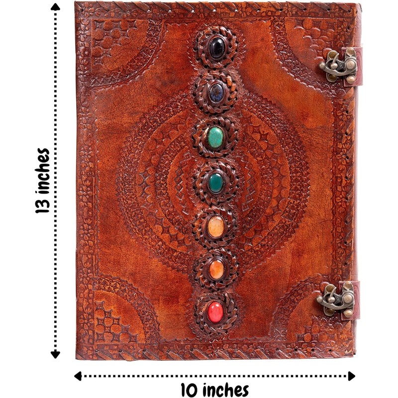 Hell Blues Leather Large Journal Rustic Ruled Notebook 13 x
