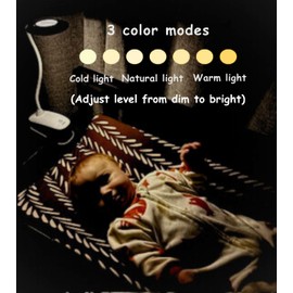 CAYCON Portable LED Clip On Night Light for Babies, Kids & Adults – Dimmable, Rechargeable, 3-Colors for Nursery, Feeding, Diaper Changes, Reading, Office, Travel, Camping, Baby Shower & Birthday Gift