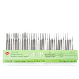 JINGLING 1 2 3 mm Diamond Drill Bits Stone Carving Kit Lapidary Supplies Jewelry Making Glass Cutting Bit for Dremel Tool Accessories Pack of 30Pcs