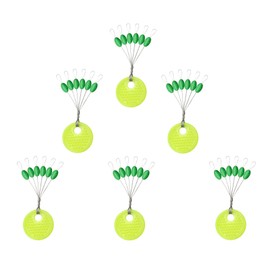 Mimilure Rubber Fishing Bobber Stopper,6 in 1 Float Sinker Stops,Black Orange & Colorful Oval Cylinder,L M S Float Stop Available (Green & Oval, S-150PCS)