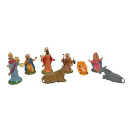 arkamii Set of 8 Nativity Figures Hand Painted Made in Italy (Figures 5cm)