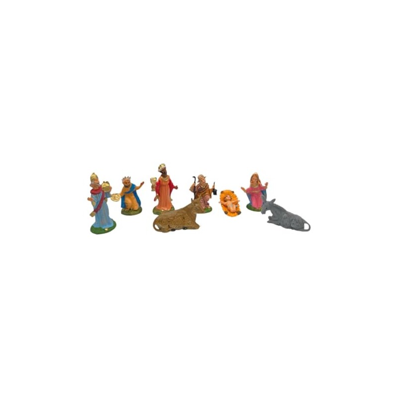arkamii Set of 8 Nativity Figures Hand Painted Made in
