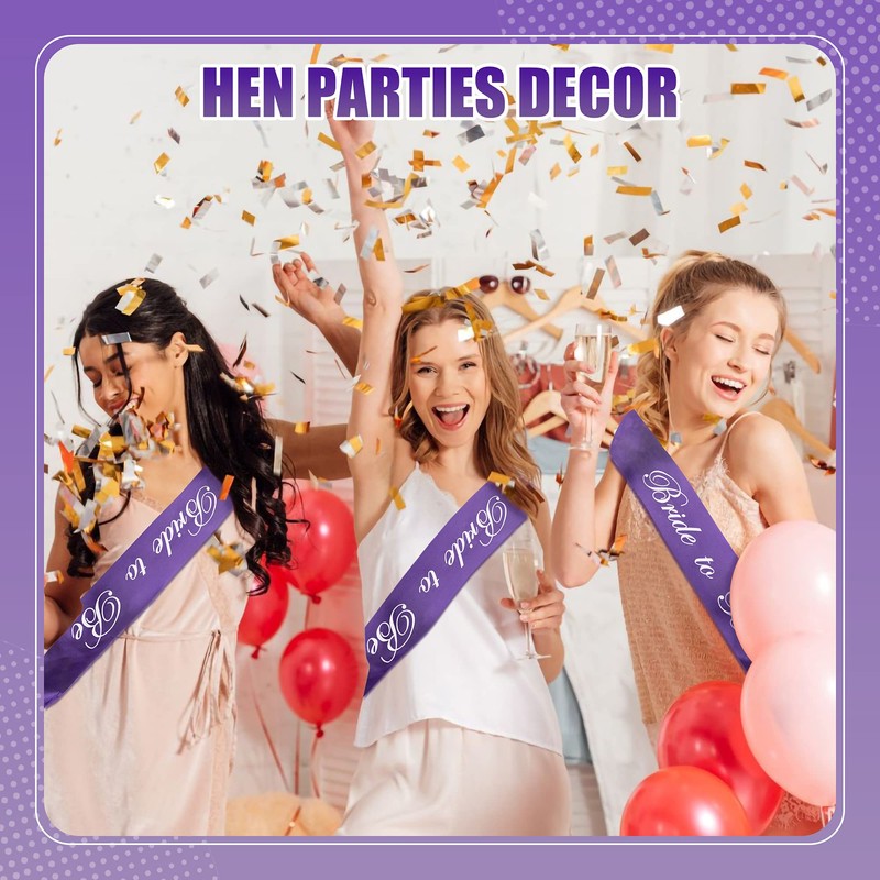 ORYOUGO Purple Bachelorette Party Bride to Be Satin Sash Bridal