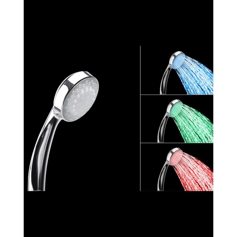 LORDAL Shower Head Plastic Silver LED Lighting Colourful