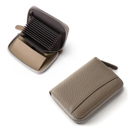 jessimi Women's Mini Wallet, Card Case, Genuine Leather, Prevents Skimming, Stores Bills Without Folding, Compact, Box-shaped Coin Purse, Cowhide Leather, Credit Card, Men's Fragment Case, Unisex