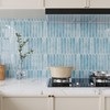 VEELIKE Blue Long Hexagon Peel and Stick Tile Backsplash 6