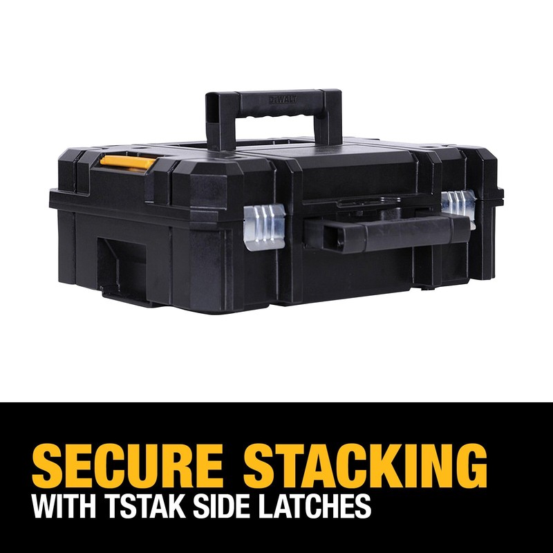 DEWALT TSTAK II Tool Box, Flat Top Tool Storage Case,