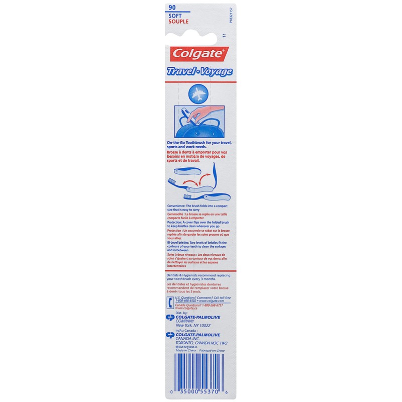 Colgate Travel Voyage Toothbrush, Pack of 12 (Color May Vary)