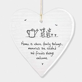East Of India Hanging Heart Gift Home is where family belongs