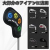 ゴルフアイアンカバー マグネット ウェッジカバー クラブヘッドカバー セット 10枚(4-9,P,A,S,L) 黒い合成皮革 かわいいパターン