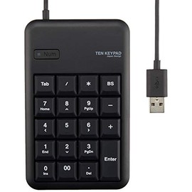 Elecom Wired 10-Key Board Small Membrane Heavy Duty USB Hub with TK – tcm014 Series , blk