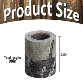 Adnee 2.5 Yard x 2.5 Inch Camo Silencing Tape - Self-Adhesive Camouflage Tapes - Protective Fabric Camo Tape Wrap for Your Metal Hunting Gear and Accessories