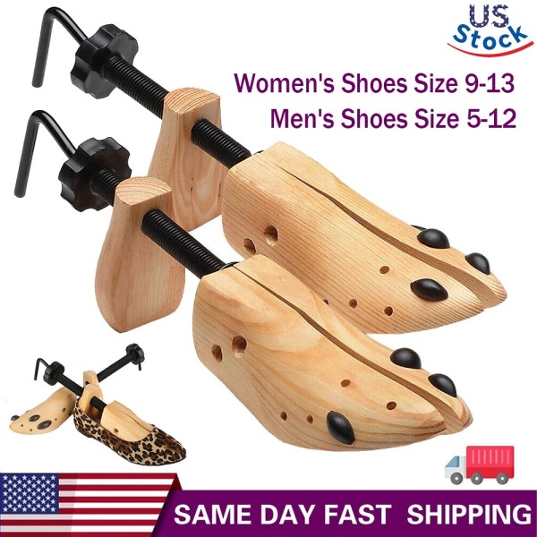 Unbranded Men Women Unisex Ajustable 2-Way Wooden Shoe Stretcher Expander