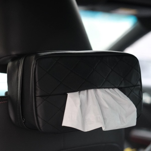 SENYAZON Car Tissue Holder, Extra Large Tissues Box Cover for