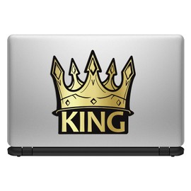 Biomar Labs 1 x Vinyl Self-Adhesive Decal Car Funny Sticker Gold King Crown for Bumper Window Door Motorcycle Bike Laptop Home B 92