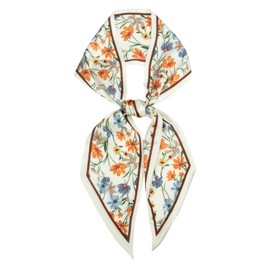 RIIQIICHY Women's Neckerchief Ribbon Scarf, Rectangle, Thin, Hair Accessory, Bag Decoration, Hair Ornament, Commuting to Work, Fuji Vine Cream