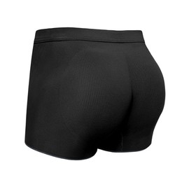 ONEFIT Mens Butt Padded Underwear Breathable Seamless Shapewear Boxer Briefs with Butt Enhancing Pads Black M