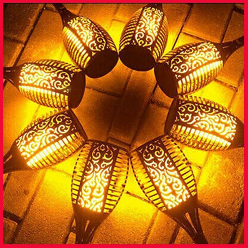 Claoner 4 PACK Flickering Solar Lights Flame Torch Outdoor Landscape