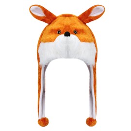 MK MATT KEELY Plush Cute Animal Hat Super Soft Hat with Ear Flaps Funny Warm Cozy Fleece Hat for Kids & Teens Christmas Party Cosplay Hat