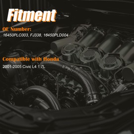 YIHOVY Upgraded Fuel Injectors 16450PLC003 fit for Honda Civic L4 1.7L 2001 2002 2003 2004 2005 01 02 03 04 05, FJ338, 16450PLD004 (4)