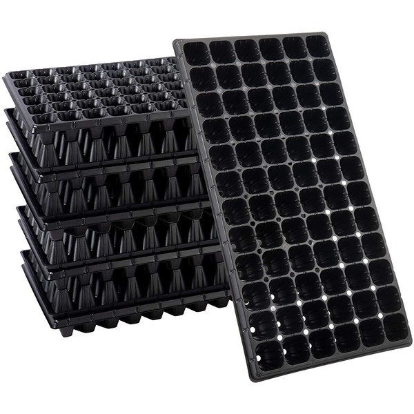 10 Pack Thickened 72 Cells Seedling Trays- BPA Free Plastic Gardening Germination Trays with Drain Holes Reusable Plant Grow Plug Trays Mini Propagator for Seeds Growing Plant Seedlings Propagation