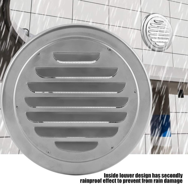 Round Air Vent Grill, Stainless Steel Through Wall Dryer Vent
