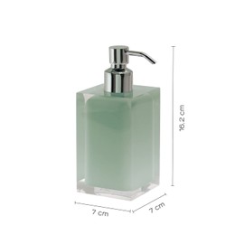 GEDY | Auckland Clear Resin Soap Dispenser, Mint Green, Dimensions: 16.2 x 7 x 7 cm and Weight 0.4 kg