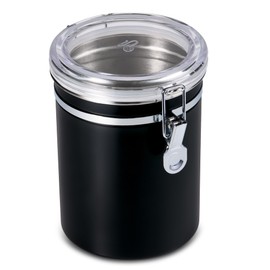 Tchibo Aroma can, coffee tin, 500 g capacity, aroma-proof, stainless steel, black