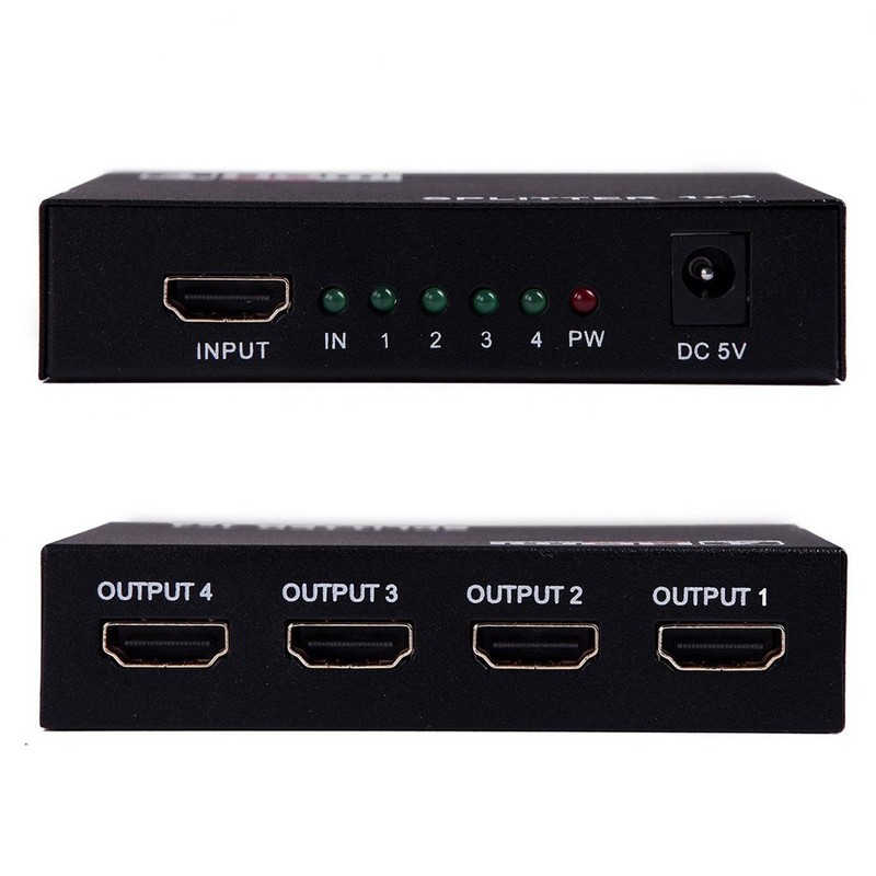 Moyishi HDMI Splitter 1X4 4 Port Hub Repeater Amplifier v1.4