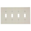 Leviton 80512-T 4-Gang Toggle Light Switch Wall Plate, Midway Size,
