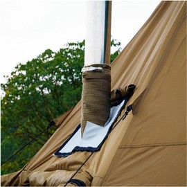 ILLITAN Fireproof Pipe Wrap with 2 Clamps Stovepipe Ribbon 16.4ft*1.97inch(5 m*5cm),1472-2192℉（800-1200°C ）