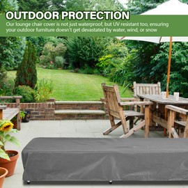 Tingjoo 4 Pcs Patio Chaise Lounge Cover Waterproof Outdoor Lounge Chair Cover 30"D x 83"W x 12"H UV Resistant with Handle Strap for Furniture Protection (Gray)