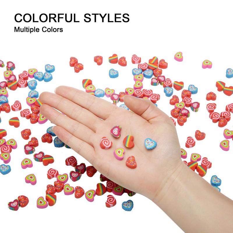 HILAZA 300Pcs Mini Heart Erasers Bulk, Small Erasers for Valentines