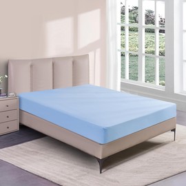 HADI LONDON Microfiber Deep Fitted Sheets 40cm - King Size, Super King, Double, Single Bed Sheets | Ultra Soft & Durable Bedding Set - Fit for All Beds (Sky Blue, King)