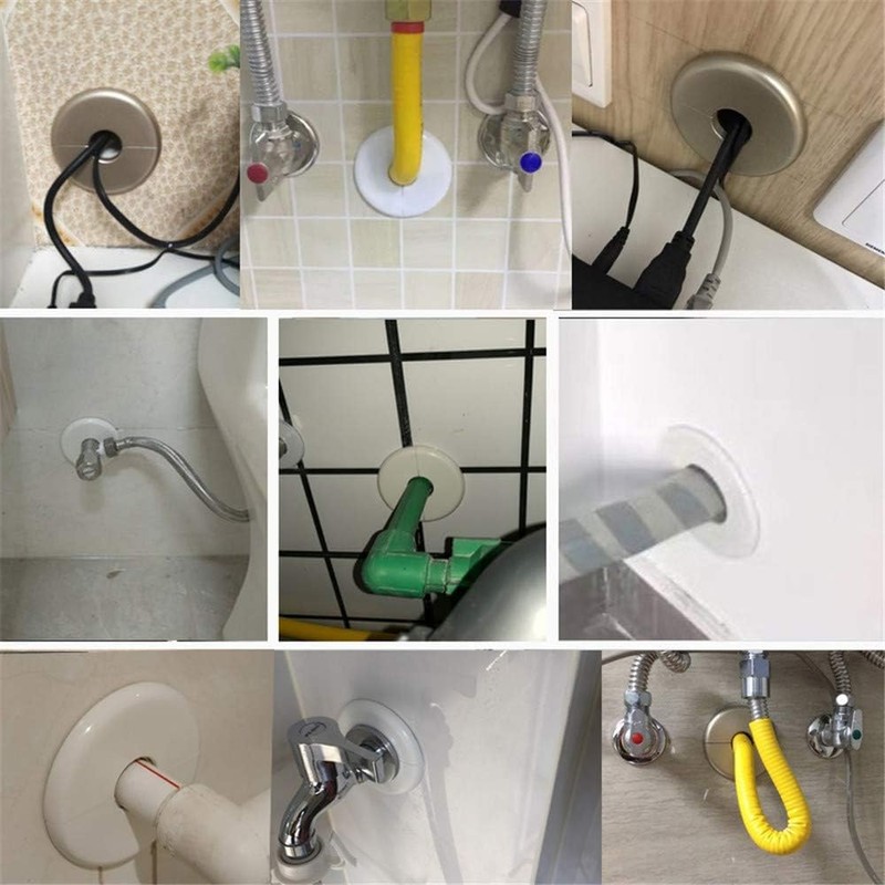 2 pcs Wall Split Flange Self-Adhesive tape Round Escutcheon Various