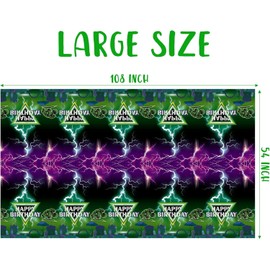 Haooryx 3Pcs Green and Purple Monster Truck Tablecloths, Monster Truck Happy Birthday Disposable Rectangle Table Cover for Kids Christmas New Year Birthday Party Table Decor,108×54 inches