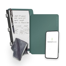 Rocketbook Pro 2.0 Reusable Professional Smart Notebook, Executive Size 7x9, Green - Lined & Dot Grid Pages, App-Connected, Erasable, Premium Cover, Ideal for Work Notes and Business Meetings