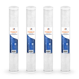 Aquaboon Premium 5 Micron Carbon Filter 20 x 2.5 CTO Activated Carbon Water Filter Replacement Cartridge Compatible with EP-20, CB-25-2005, 4-Pack