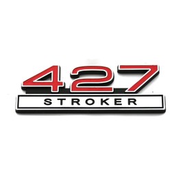 2pcs 427 Stroker 7.0 Liter Engine Emblems Badge 3D Decals Stickers Cars Trucks (Chrome Red)