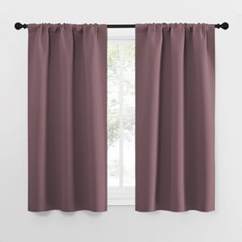 NICETOWN Cortinas de Cocina, Cortinas Opacas Cortas y Cortinas térmicas aislantes para la privacidad y la decoración del hogar para la habitación Unicorn Theam (Rosa seco, 34 de Ancho, 54 de Largo,