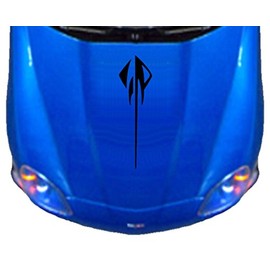 Stingray Hood Vinyl Graphic Decal Racing Stripes 32 Inches, Fits Chevy Corvette C6, Black Matte
